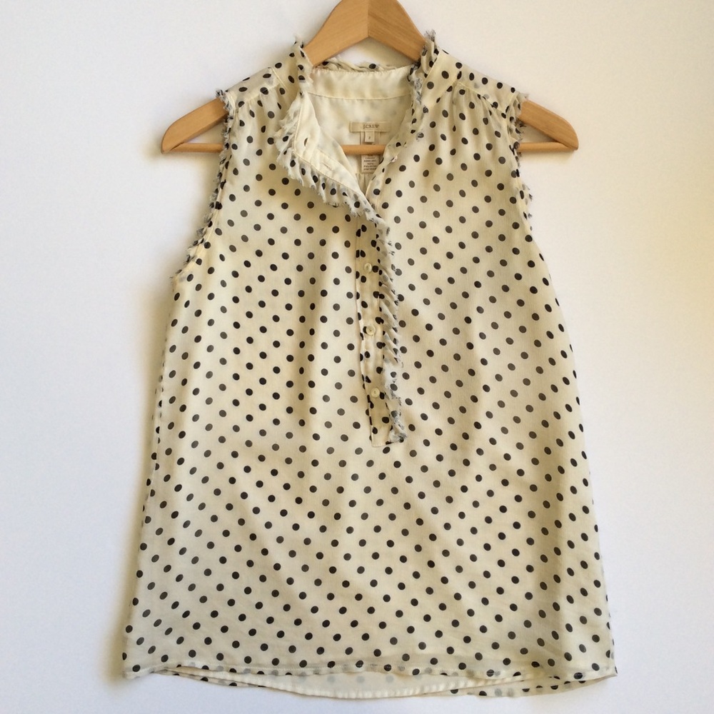 [J. Crew] Polka Dot Sleeveless Popover Blouse